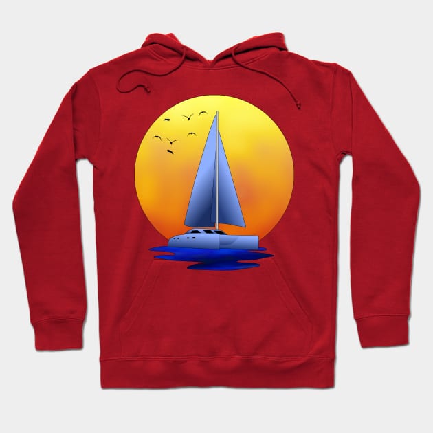 Sunset Sailing Catamaran Hoodie by macdonaldcreativestudios